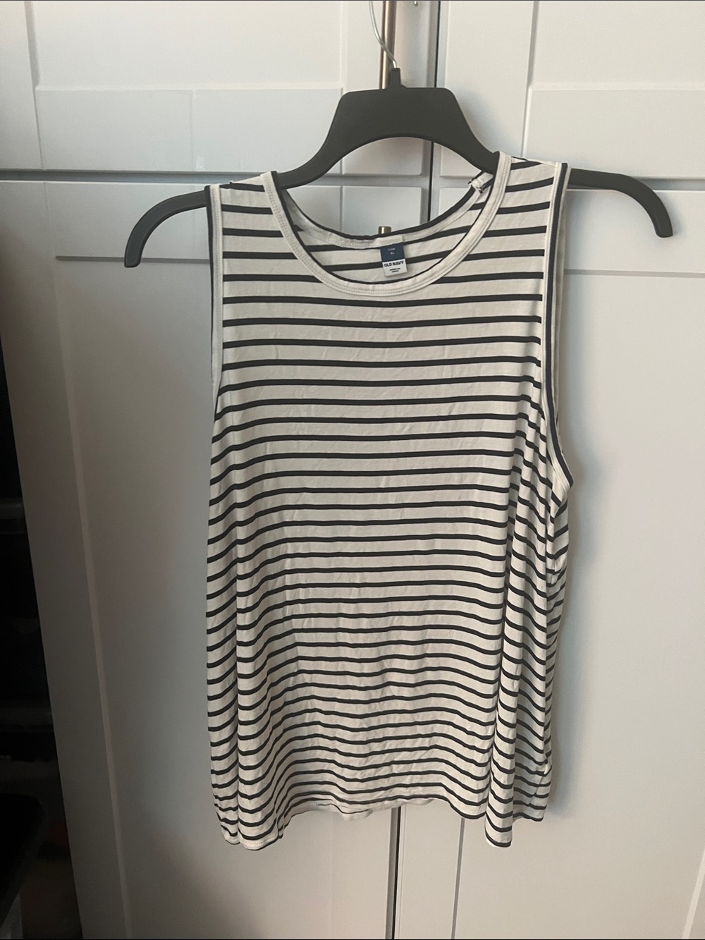 Old Navy White and Blue Striped Sleeveless Tank